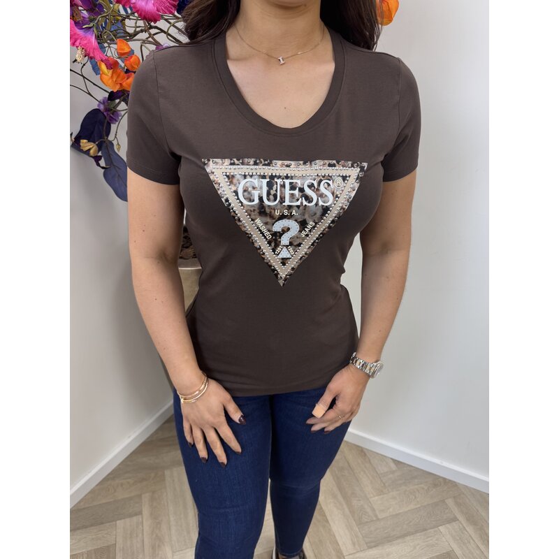 T-Shirt Leo Triangle Dark Coffee 1019 Guess