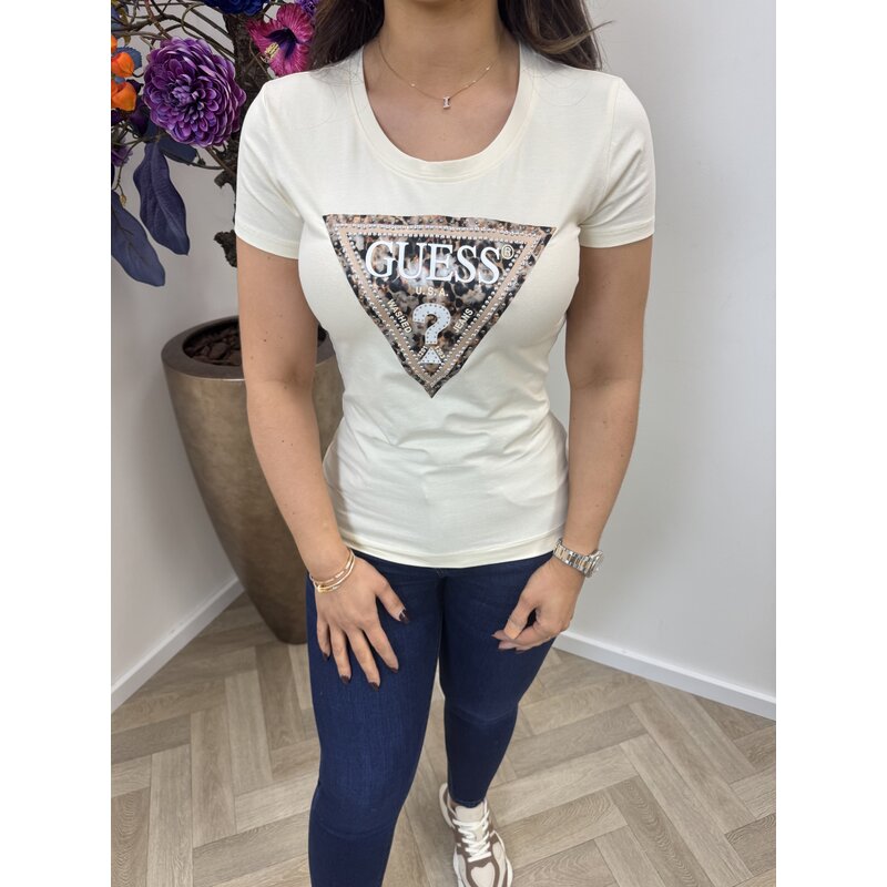 T-Shirt Leo Triangle pearl white 1018 Guess