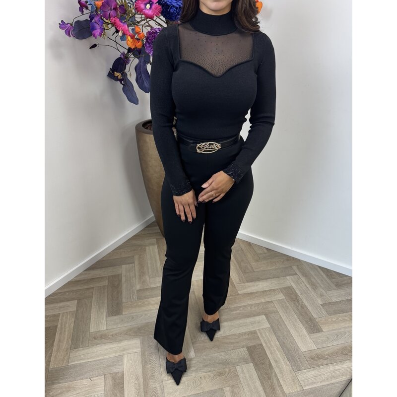 Top Lucy Rhinestones Black 1026 Guess