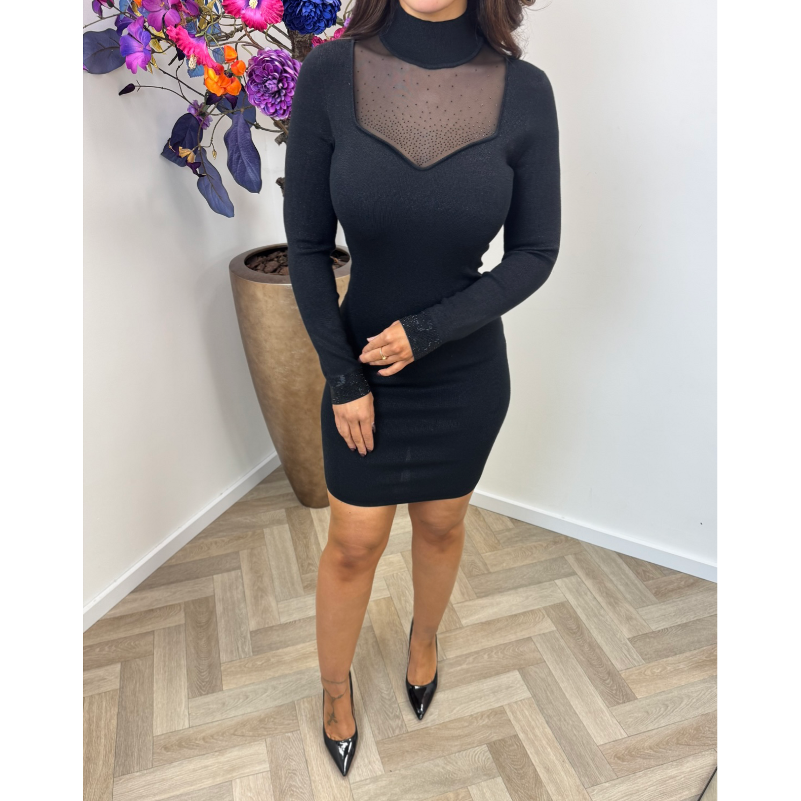 Guess Dress Lucy Rhinestones Black 1025 Guess