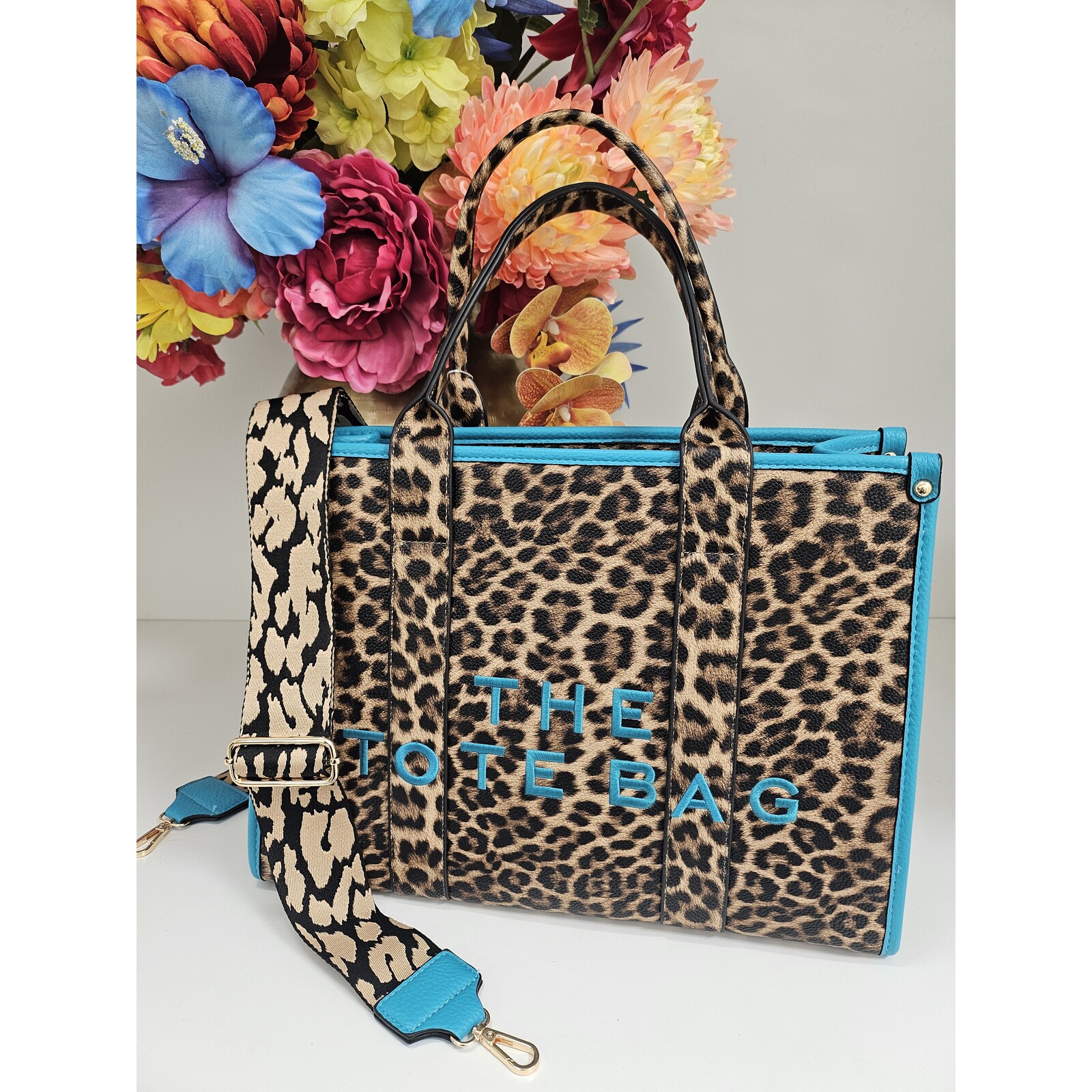 Tote bag Leopard BW-888 Turquoise