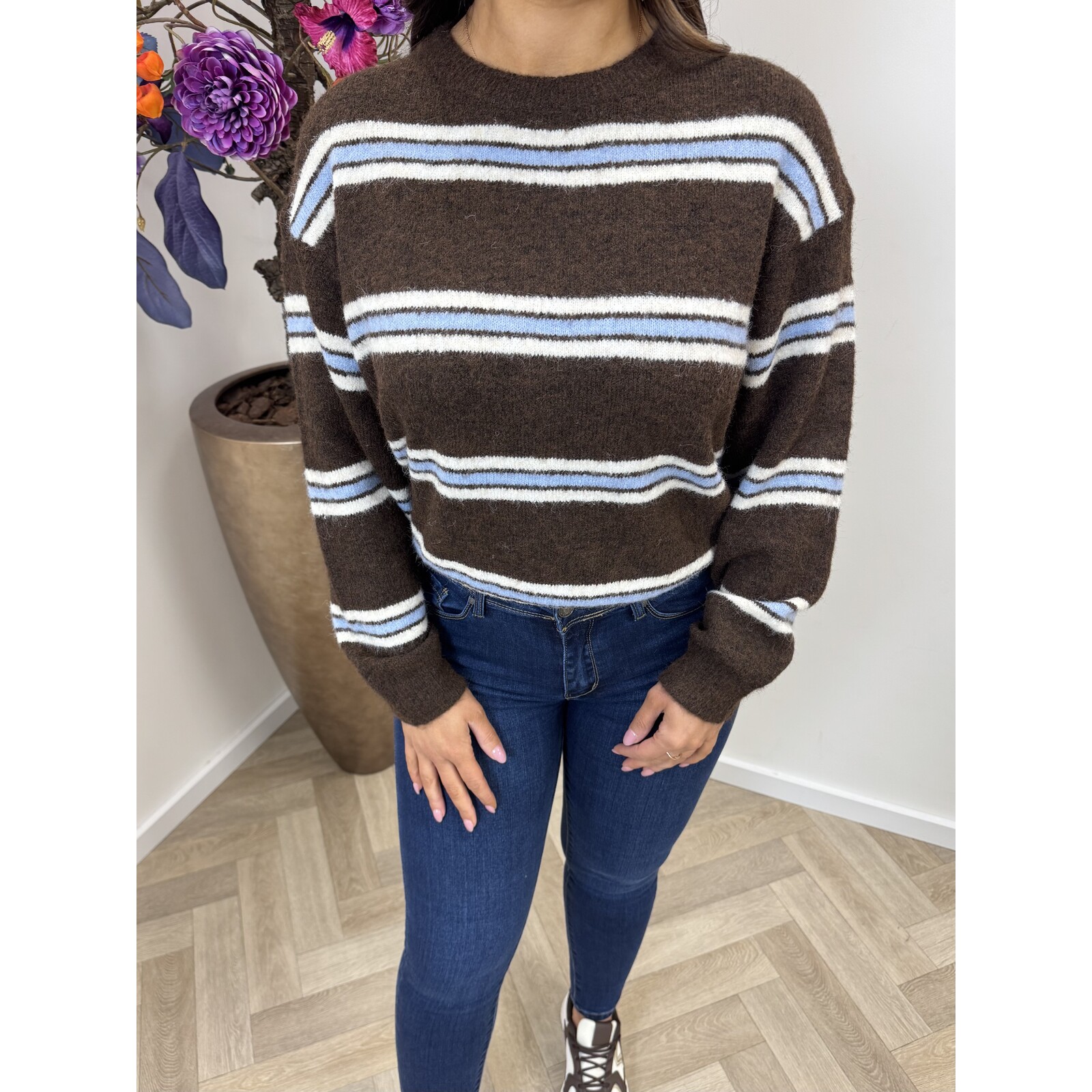 Trui Stripes kelly YP1857 Choco