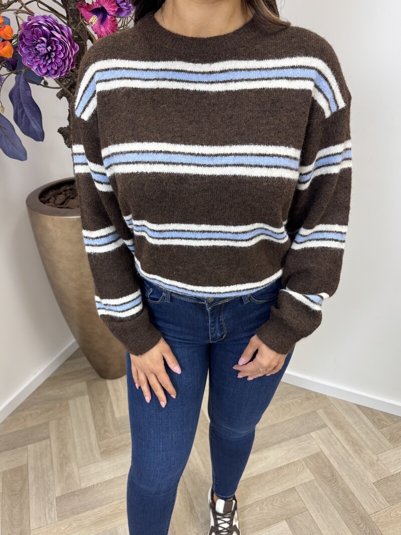 Trui Stripes kelly YP1857 Choco