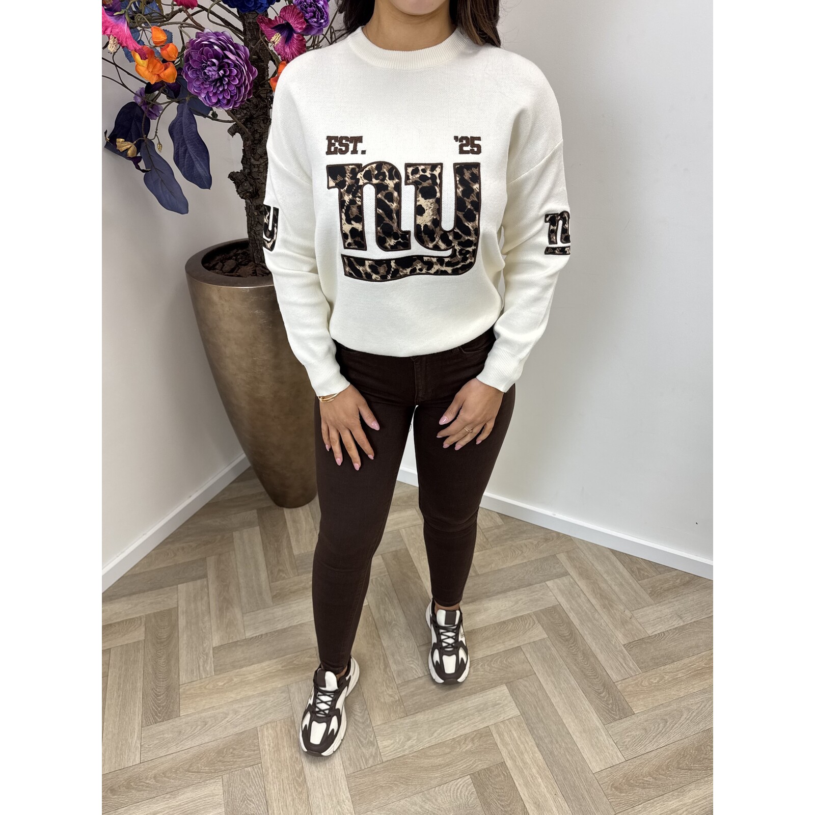 Trui NY Leopard AM755 Beige