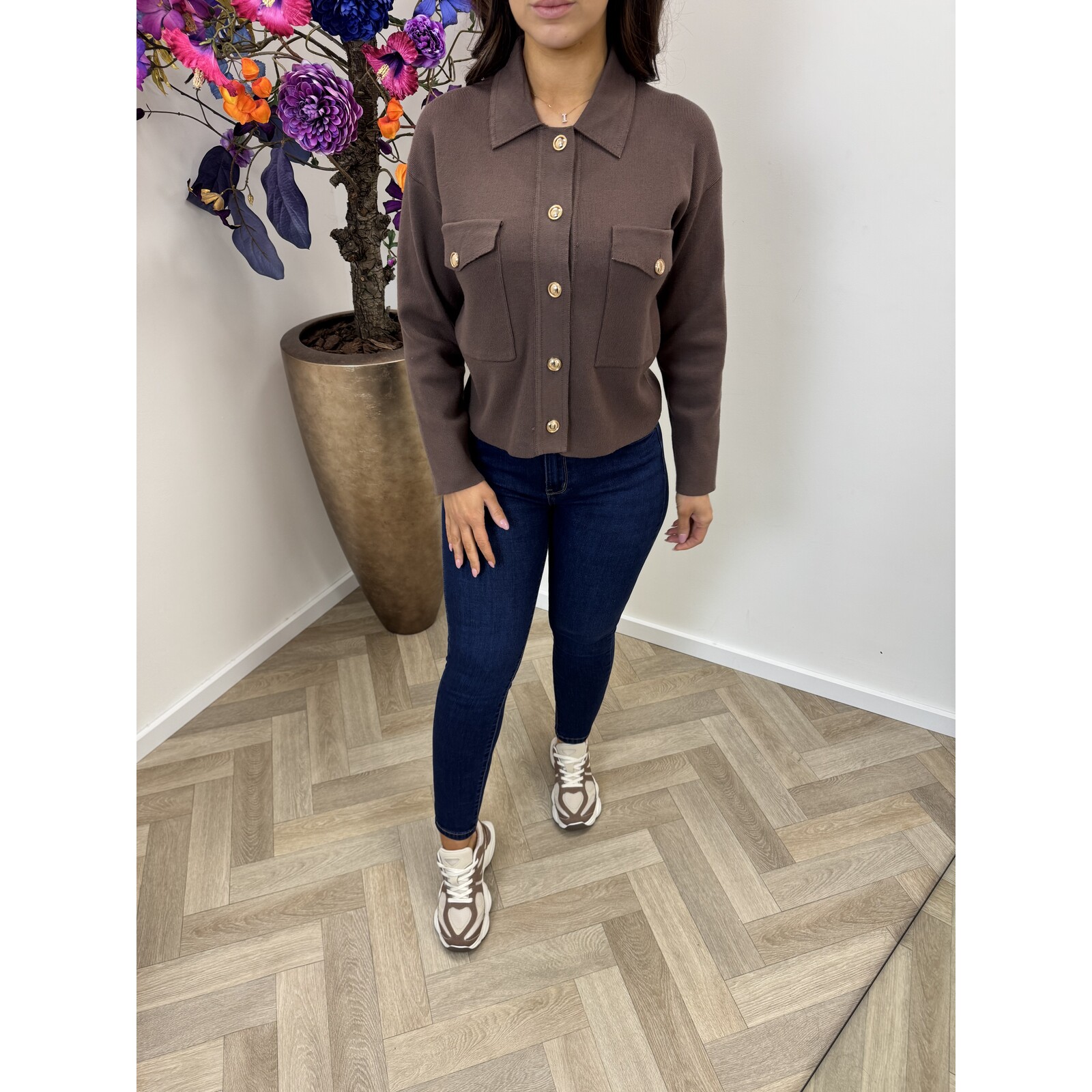 Cardigan button Y919 Choco