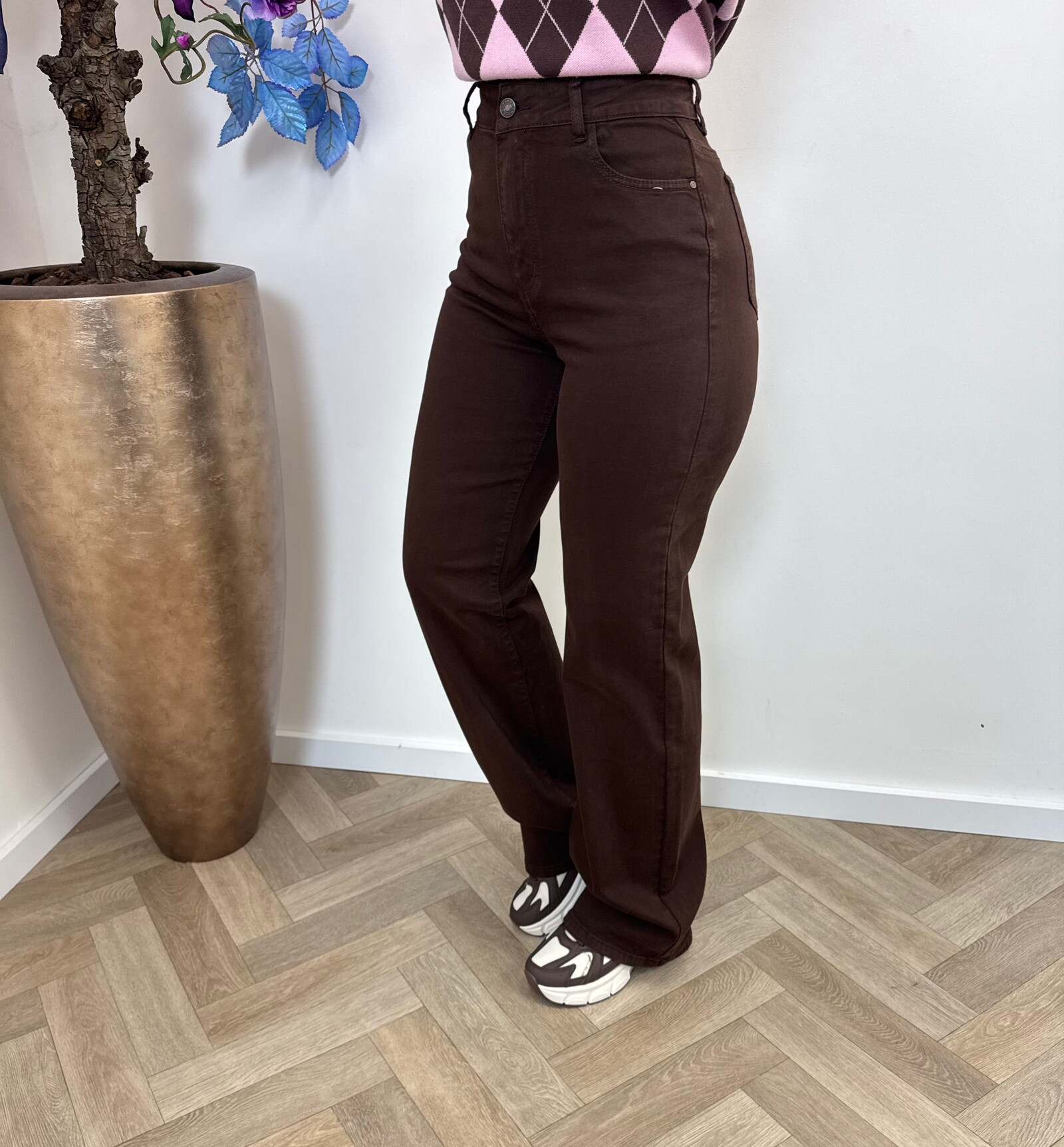 Perfect Straight Jeans Choco Hello Miss H986-19B