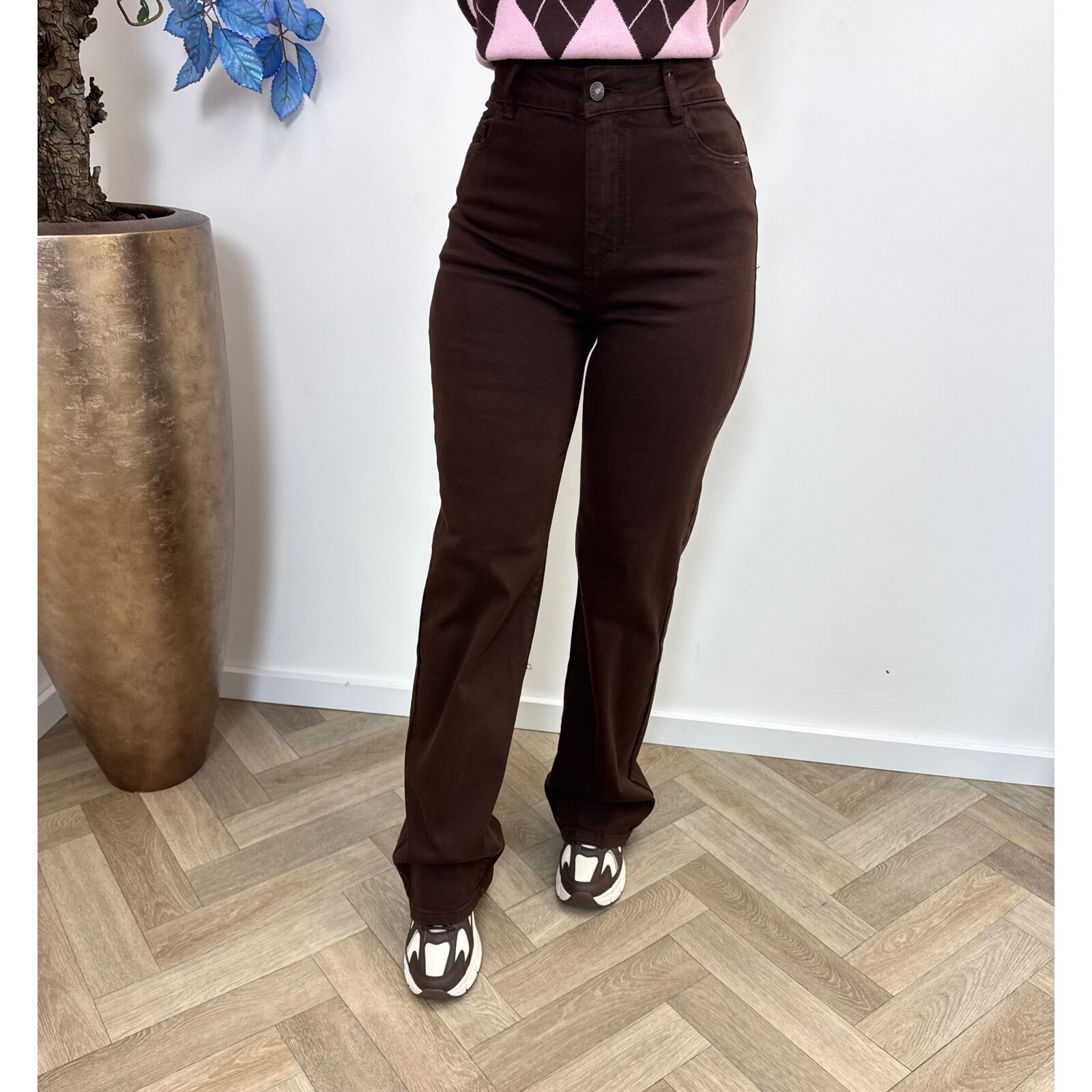 Perfect Straight Jeans Choco Hello Miss H986-19B