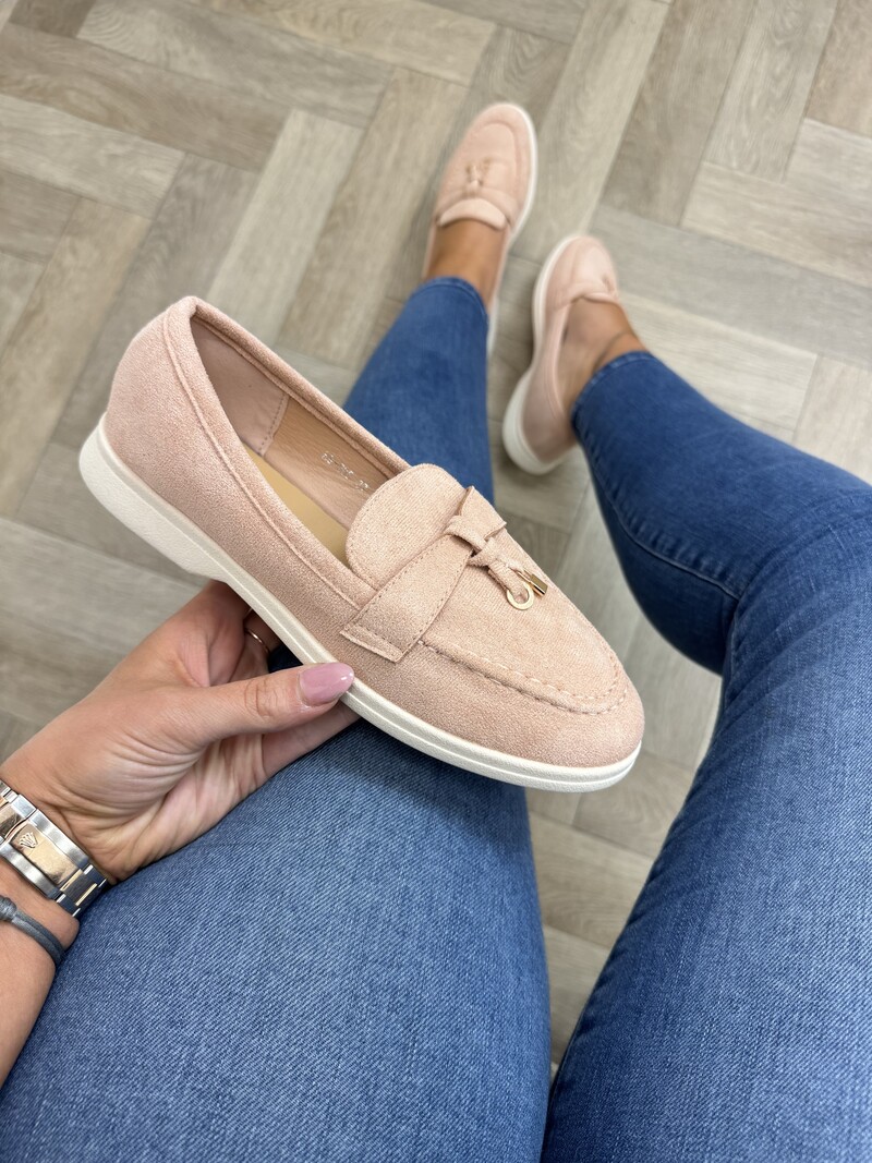 Classic loafers suede H8-585 Light Pink