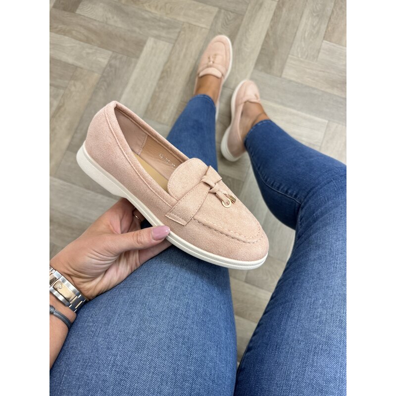Classic loafers suede H8-585 Light Pink