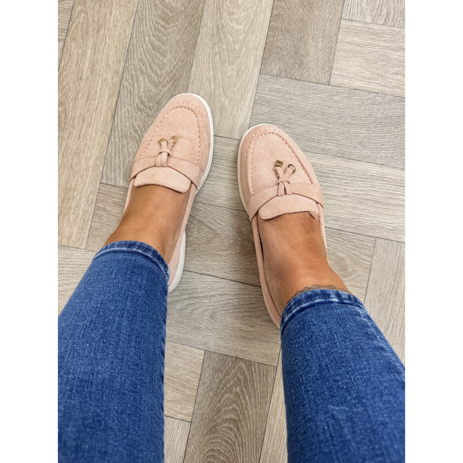 Classic loafers suede H8-585 Light Pink