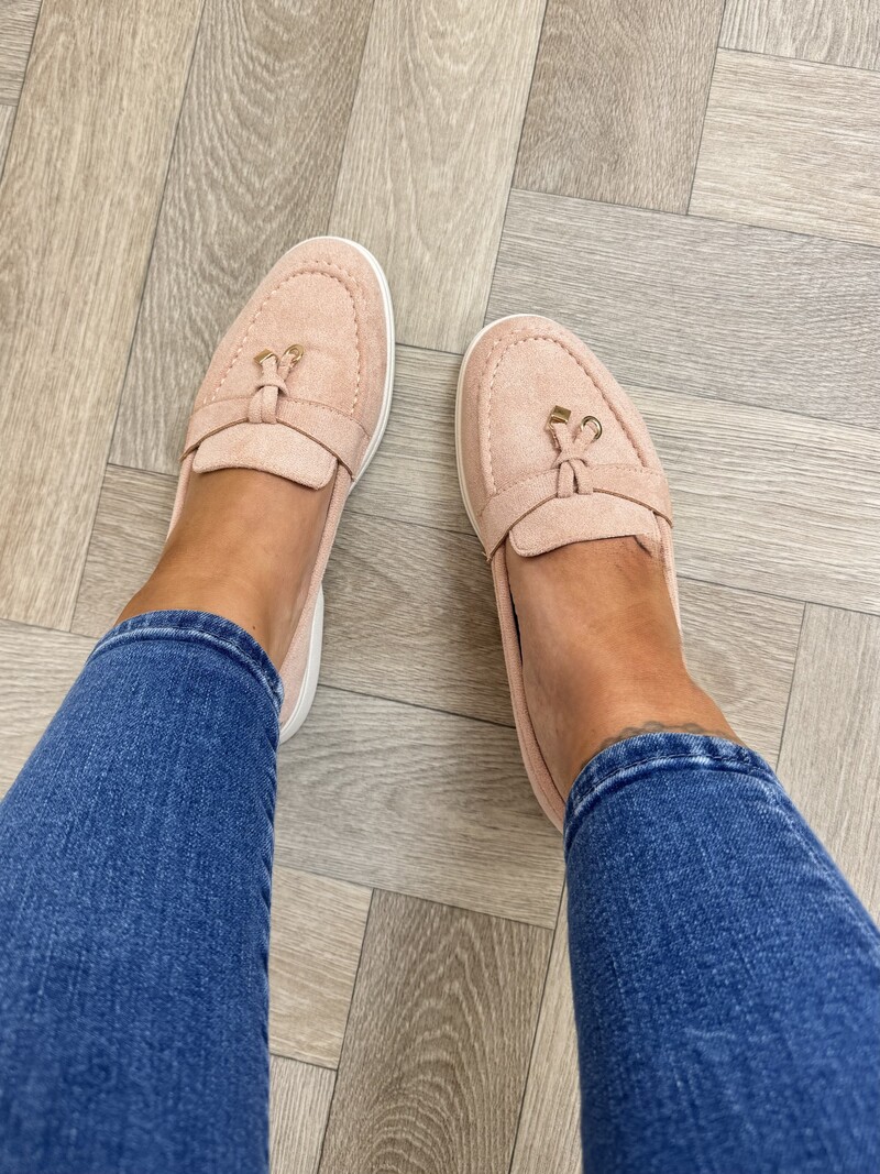 Classic loafers suede H8-585 Light Pink
