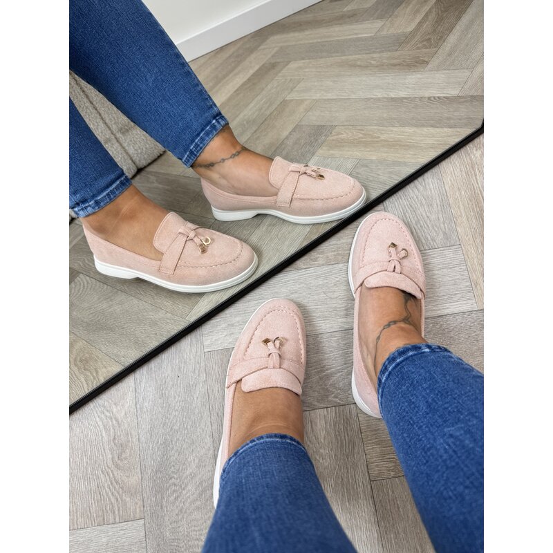 Classic loafers suede H8-585 Light Pink