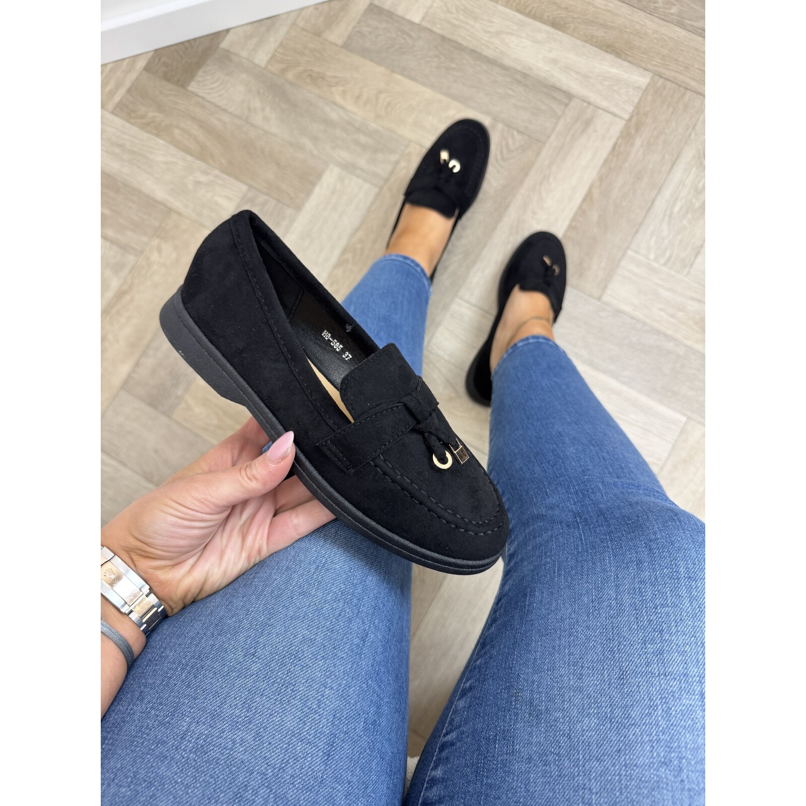 Classic loafers suede H8-585 Black
