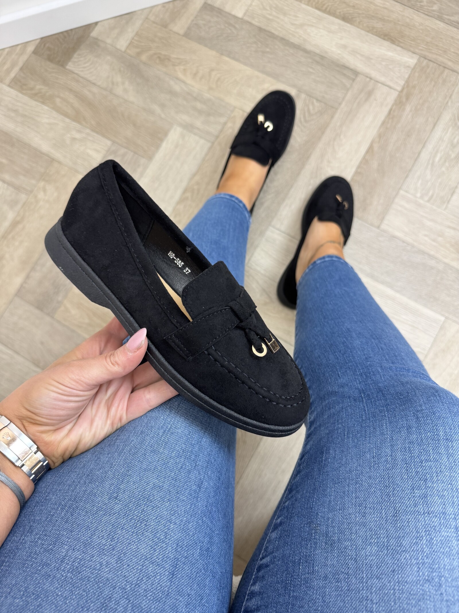 Classic loafers suede H8-585 Black