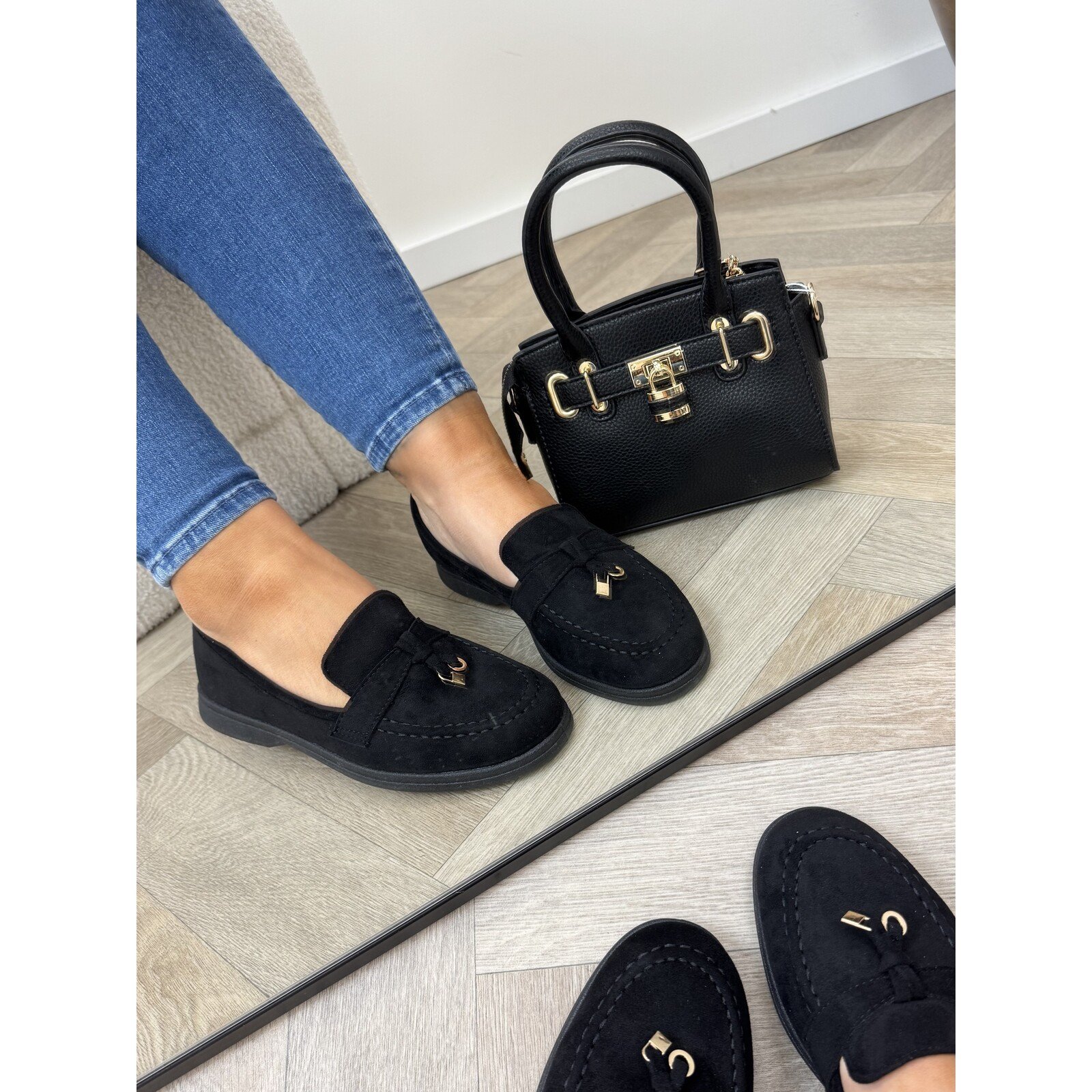 Classic loafers suede H8-585 Black