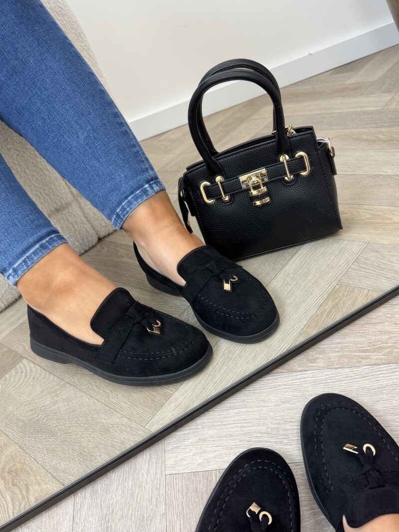 Classic loafers suede H8-585 Black