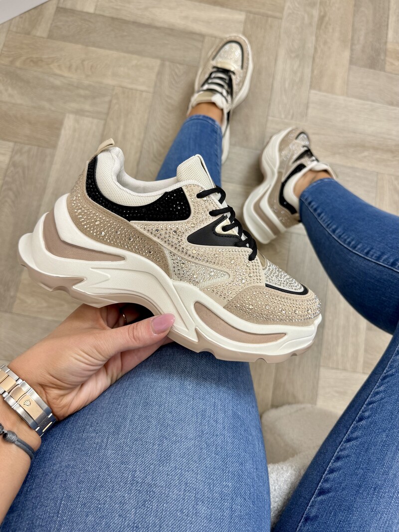Sneakers Alicia Diamonds gold Black BO-193