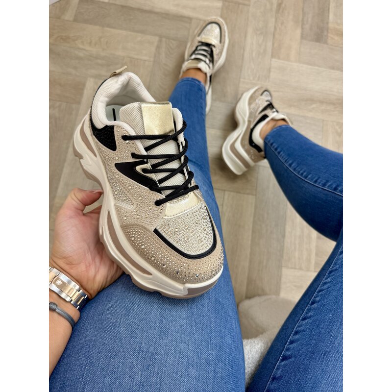 Sneakers Alicia Diamonds gold Black BO-193