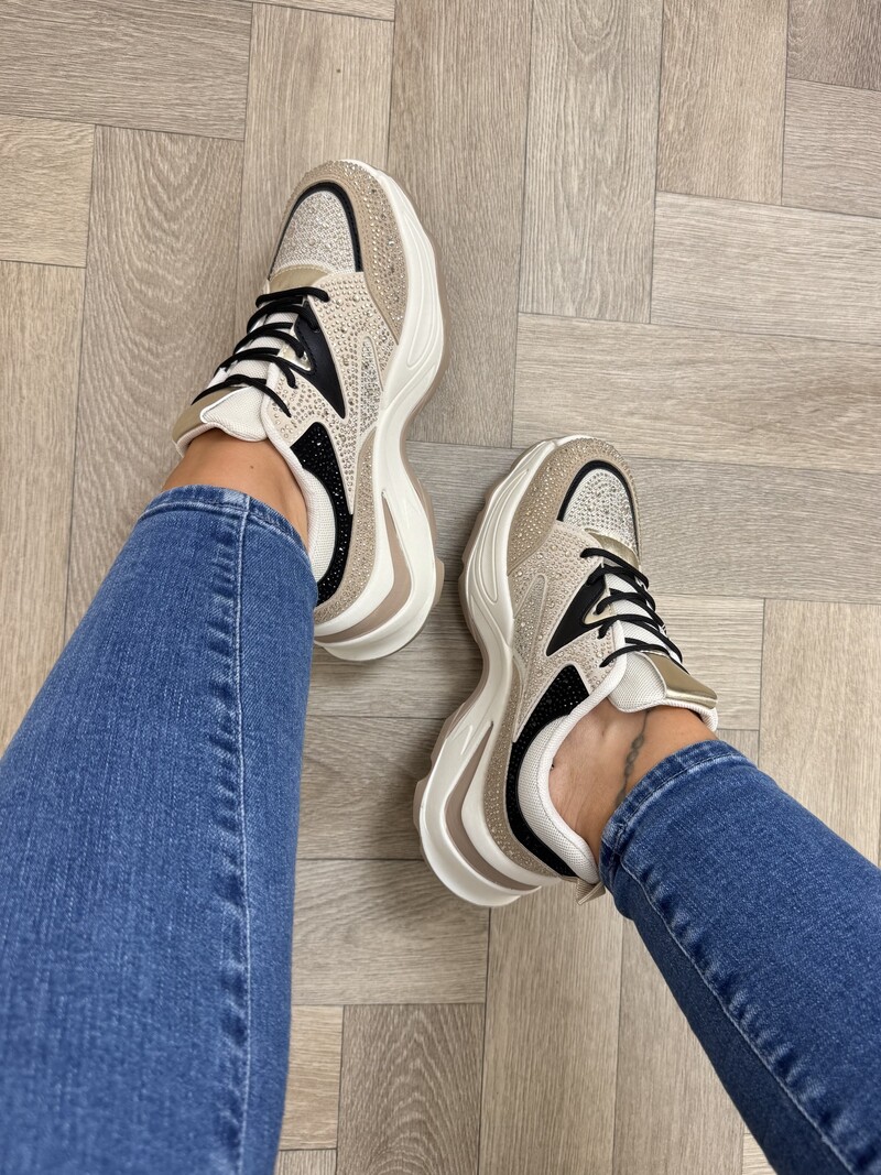 Sneakers Alicia Diamonds gold Black BO-193