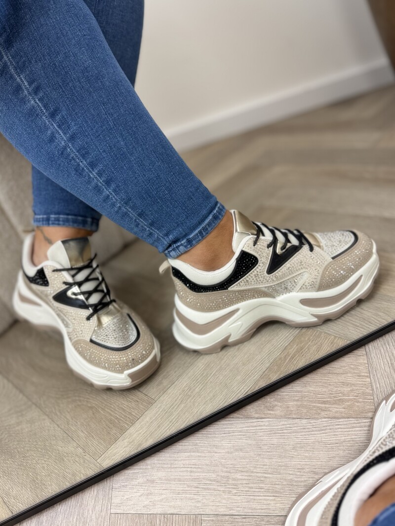 Sneakers Alicia Diamonds gold Black BO-193