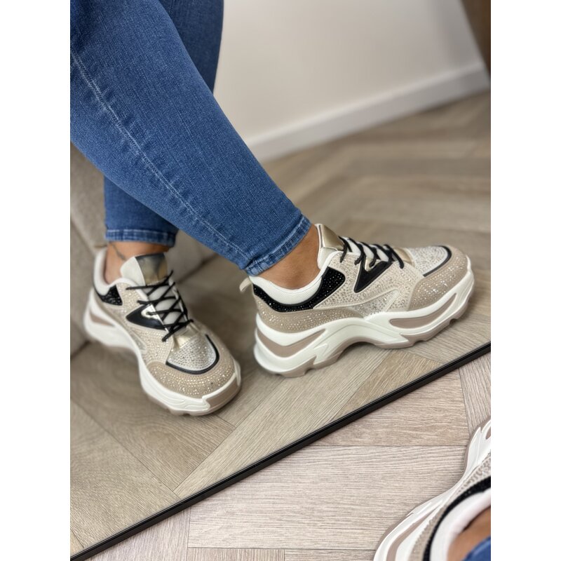 Sneakers Alicia Diamonds gold Black BO-193