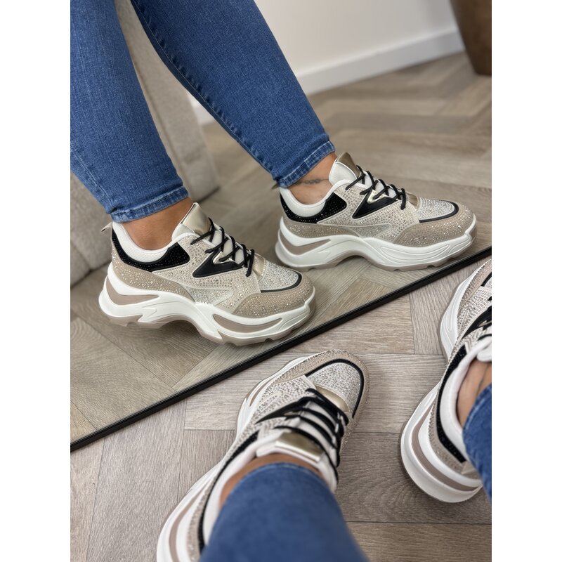 Sneakers Alicia Diamonds gold Black BO-193