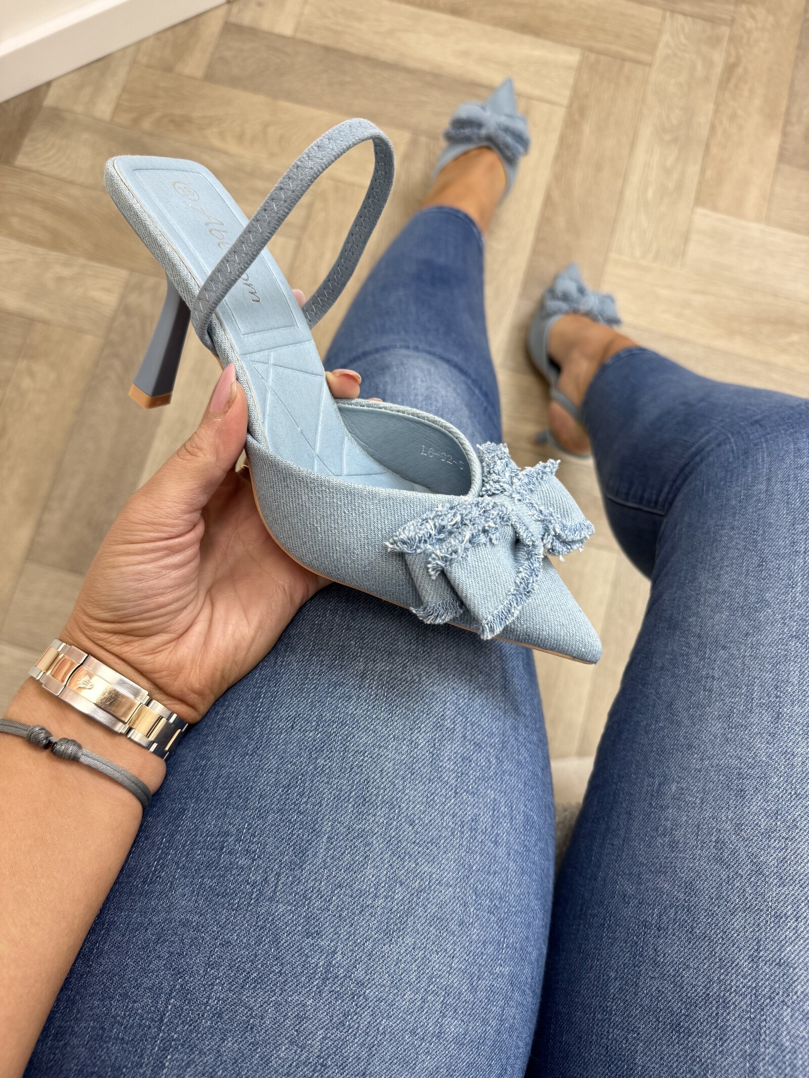 Heels Bow Bloom L6-92-3 Denim