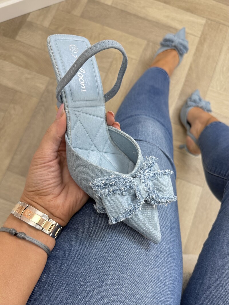 Heels Bow Bloom L6-92-3 Denim