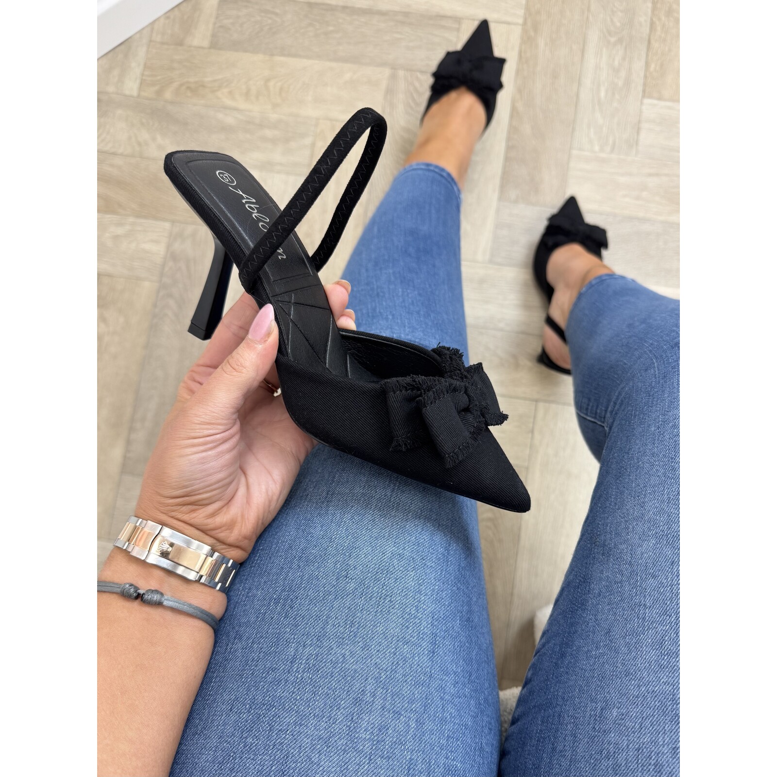 Heels Bow Bloom L6-92-3 Black