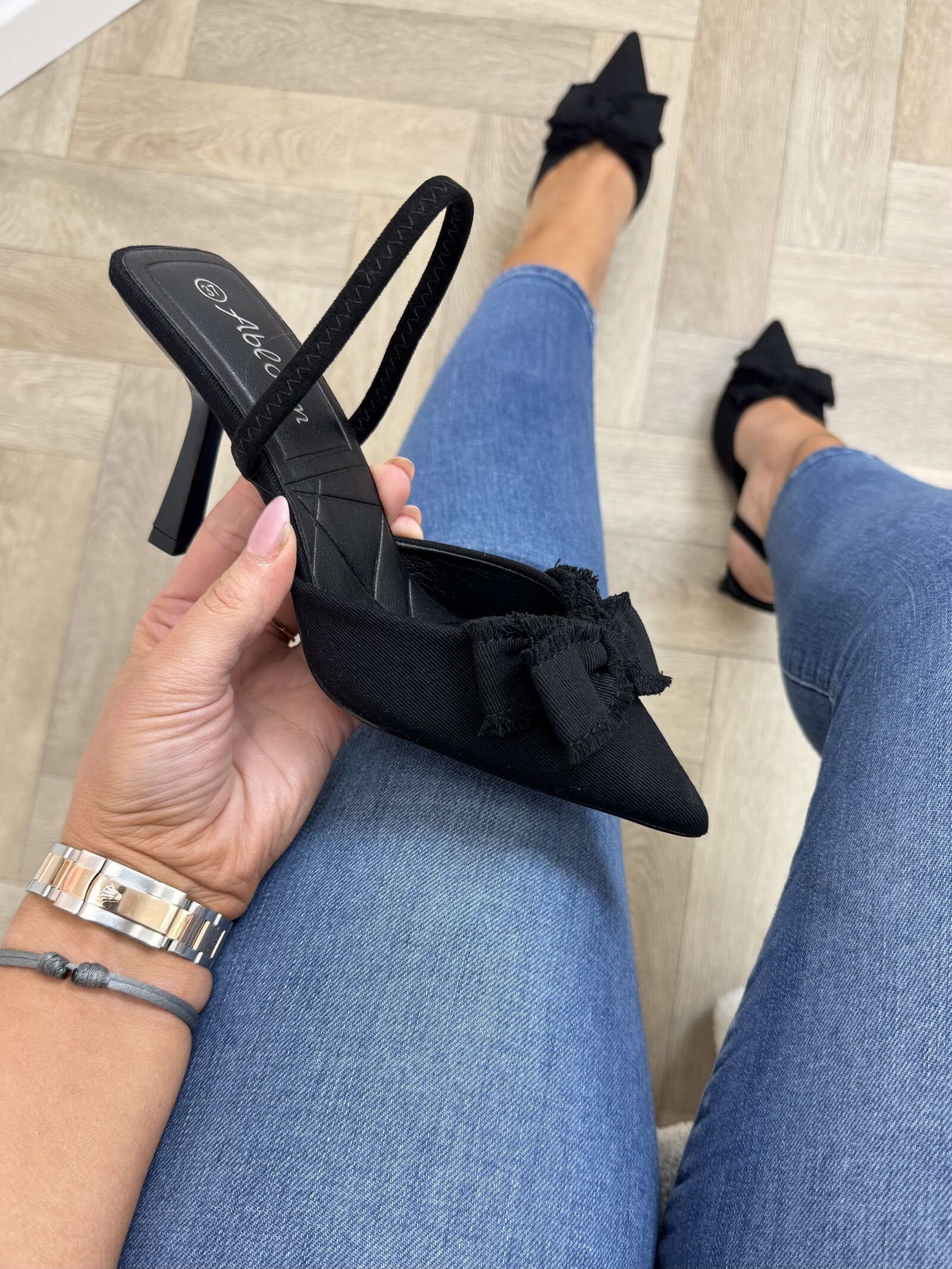 Heels Bow Bloom L6-92-3 Black