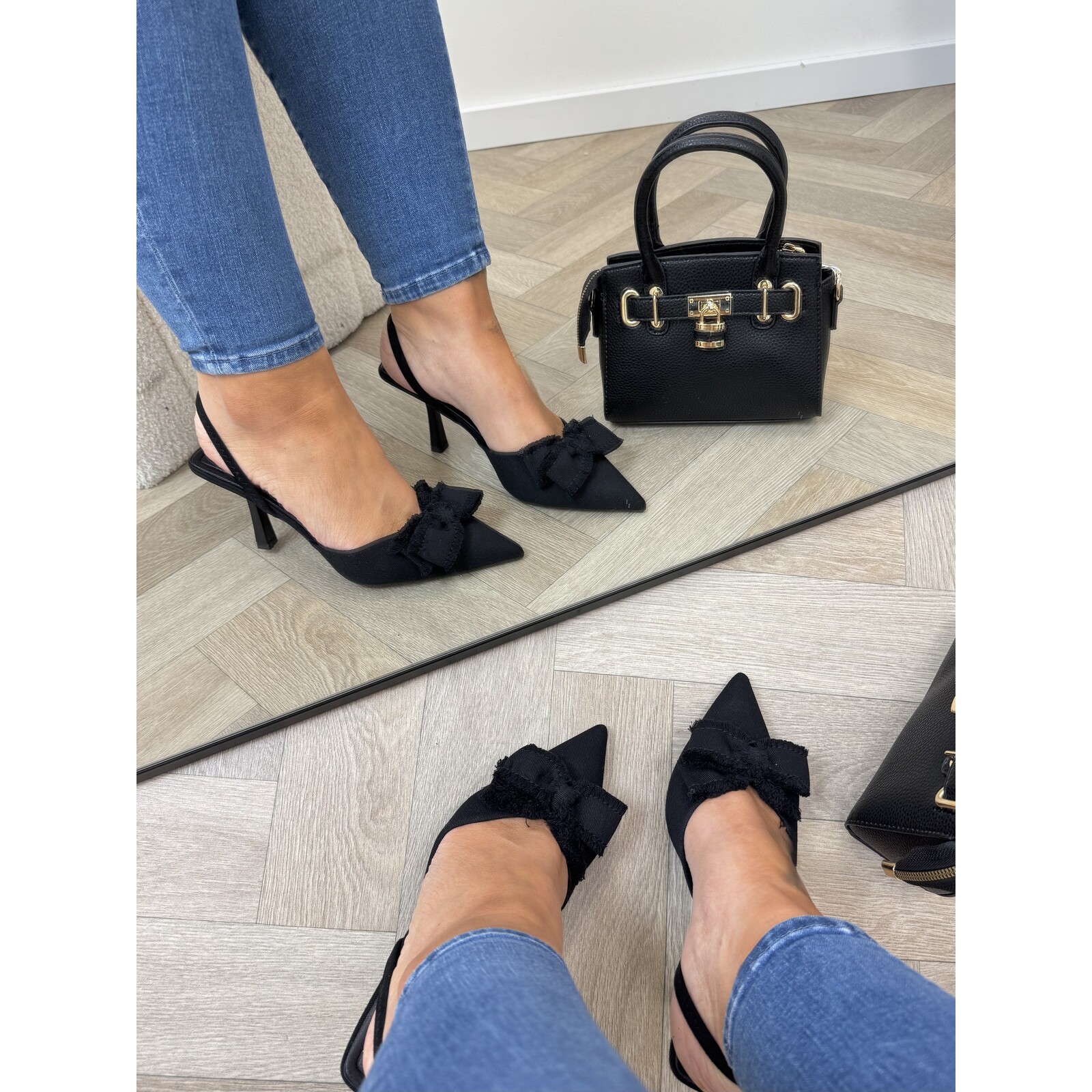 Heels Bow Bloom L6-92-3 Black