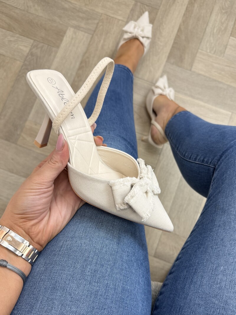Heels Bow Bloom L6-92-3  Beige