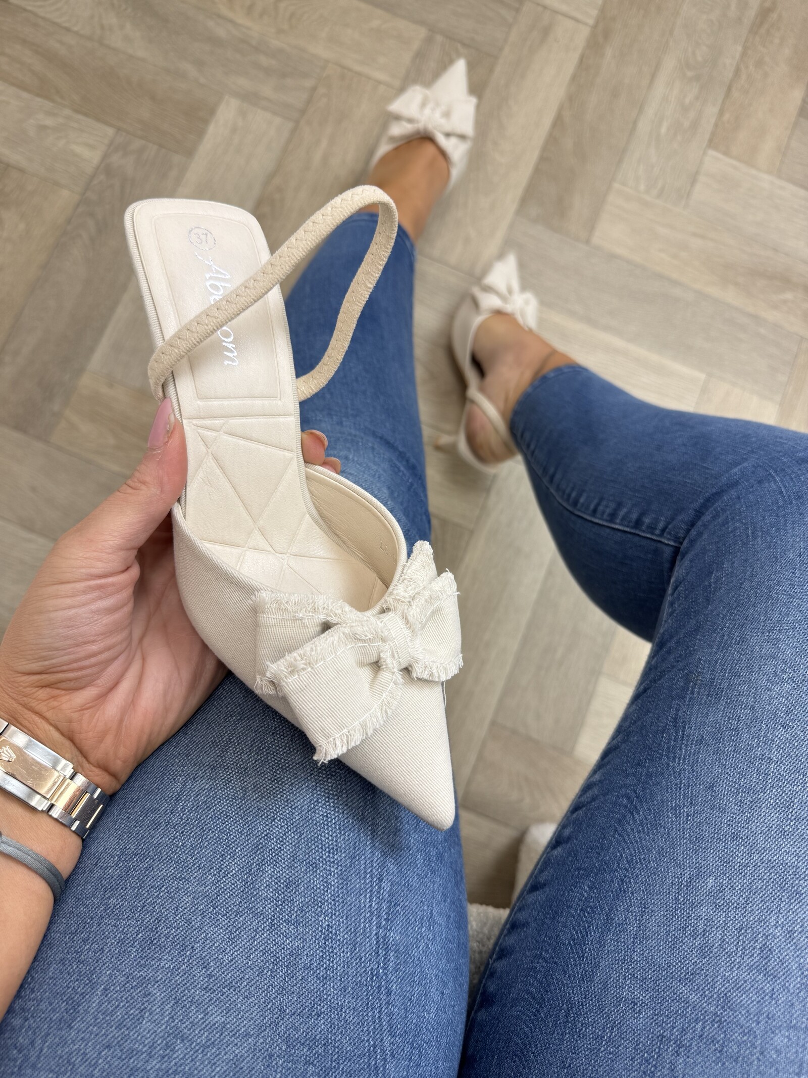 Heels Bow Bloom L6-92-3  Beige