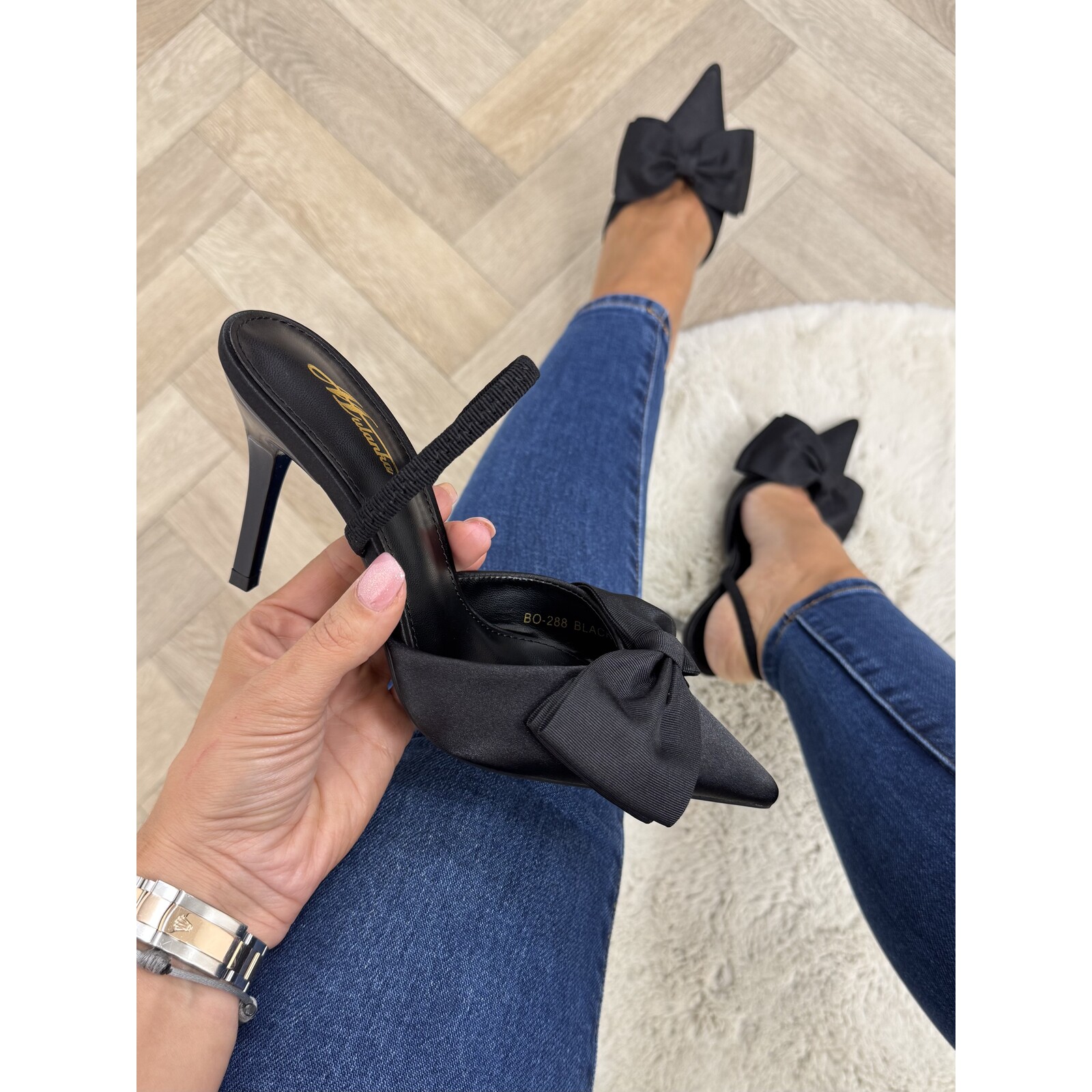 Heels bow BO-0288 Black