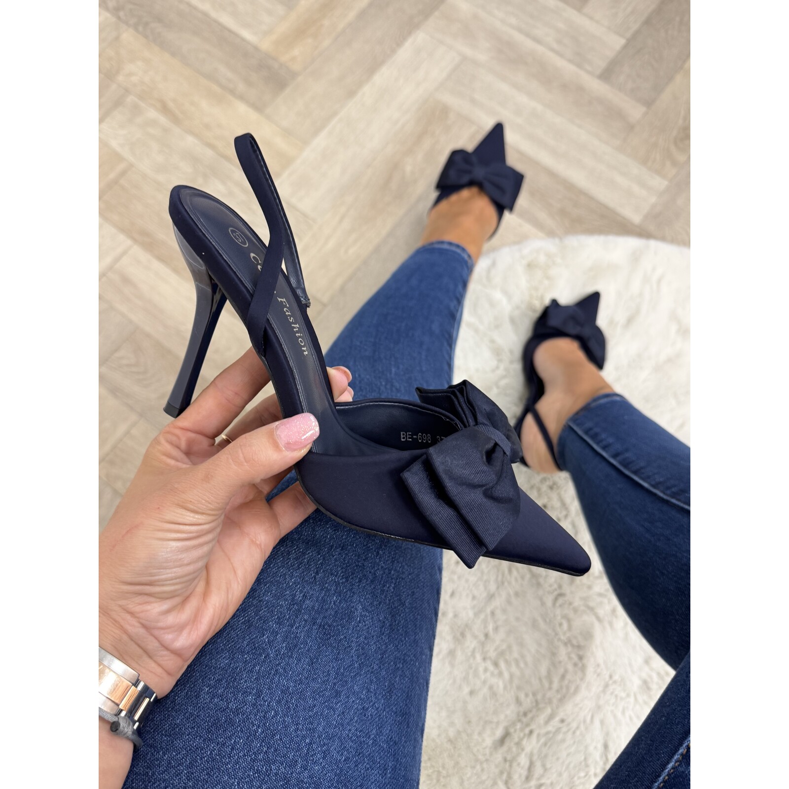 Heels bow BO-0288 Navy