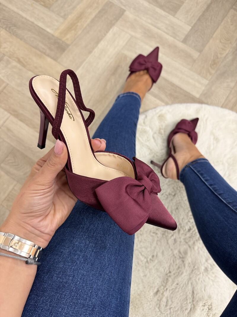 Heels bow BO-0288 Bordeaux