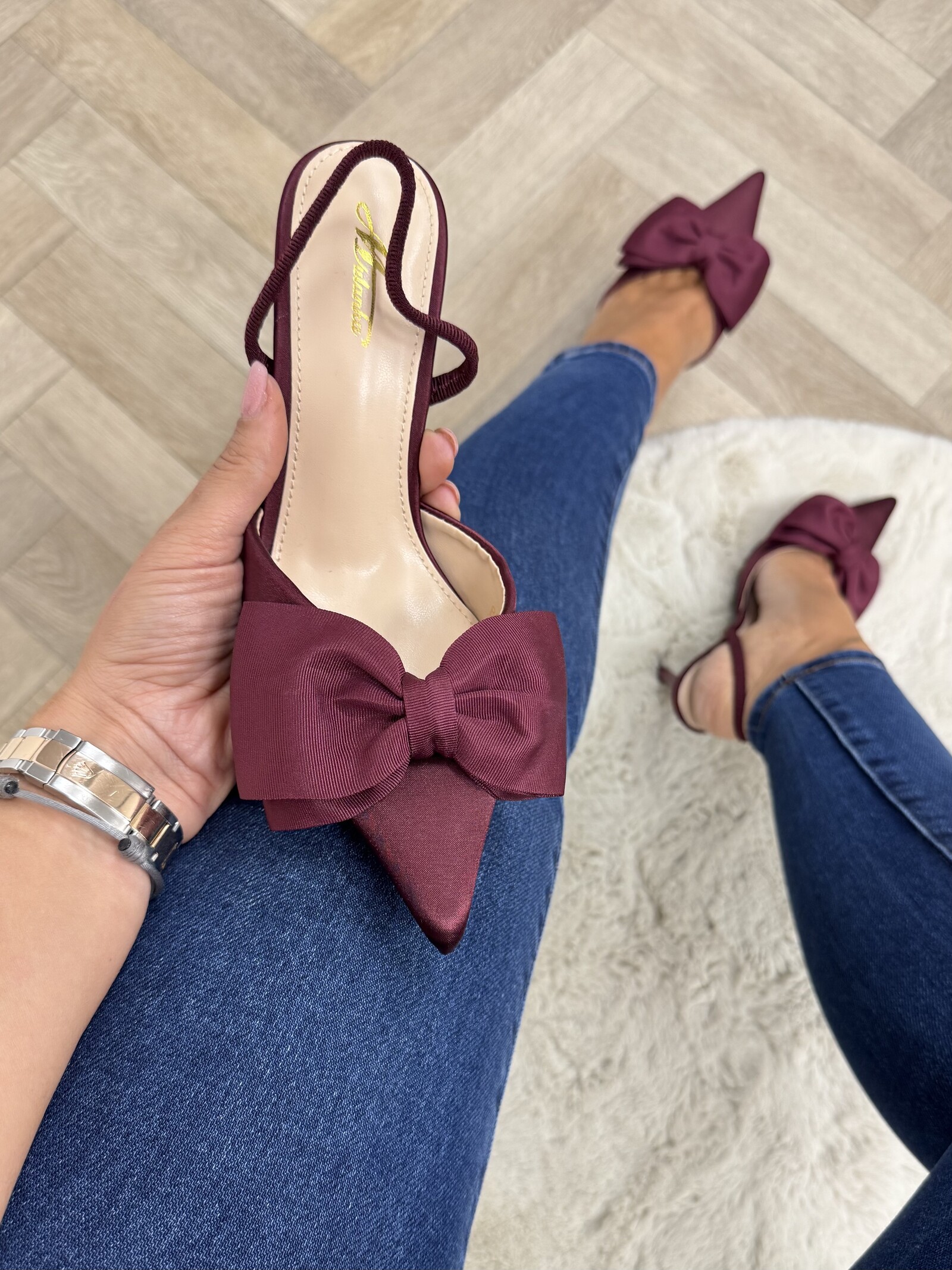 Heels bow BO-0288 Bordeaux