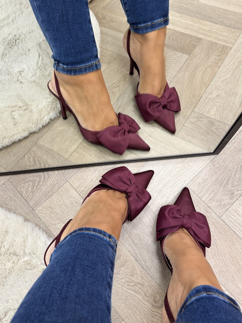 Heels bow BO-0288 Bordeaux