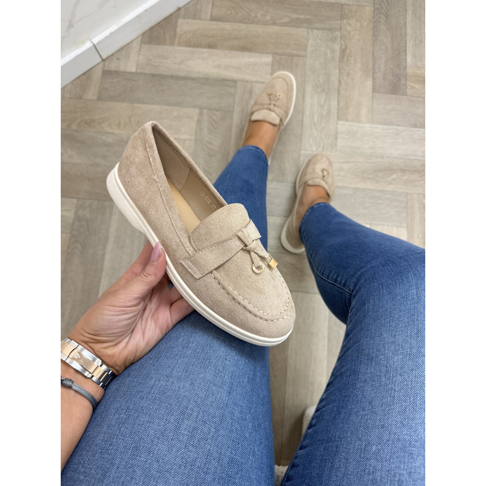 Classic loafers suede H8-585 Khaki