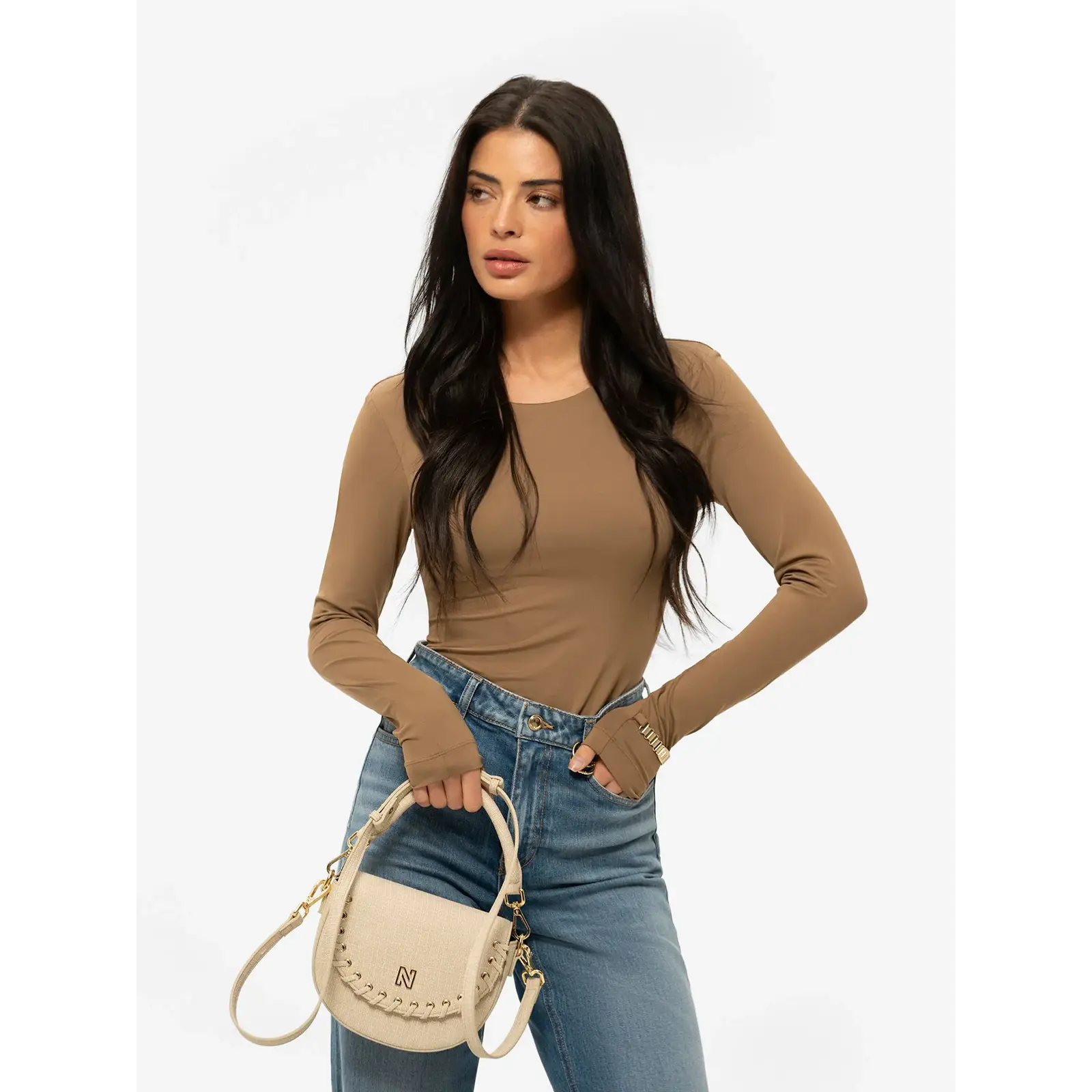 Nikkie Shoulderbag Pelano lace up cream Nikkie