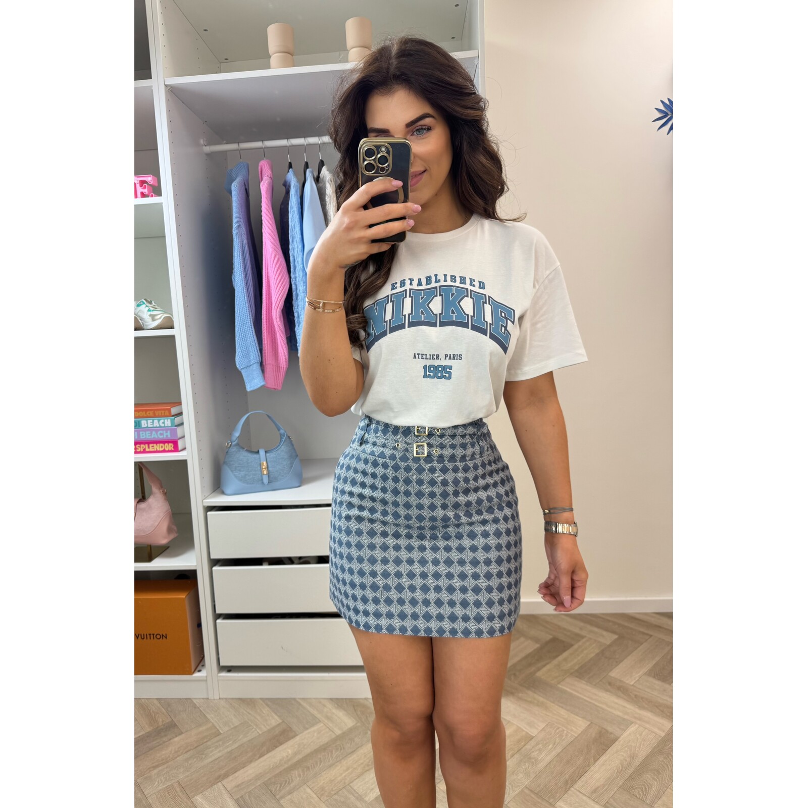 Nikkie Skirt Parole Misty Denim Blue Nikkie