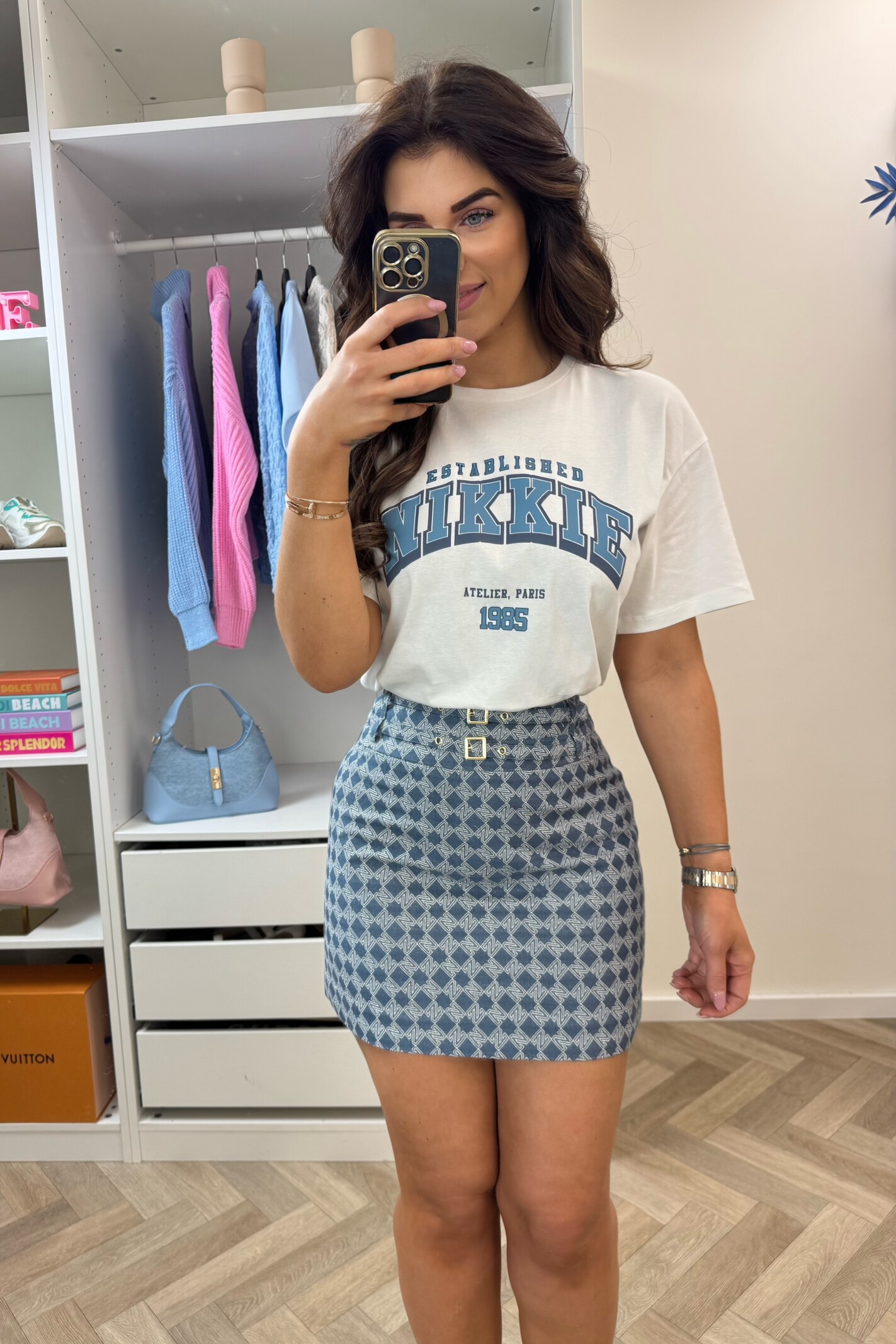 Nikkie Skirt Parole Misty Denim Blue Nikkie