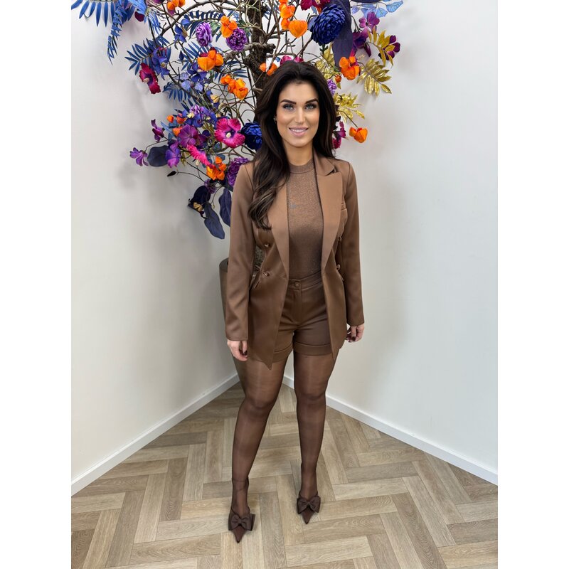 Blazer Satijn Omahah Walnut Nikkie