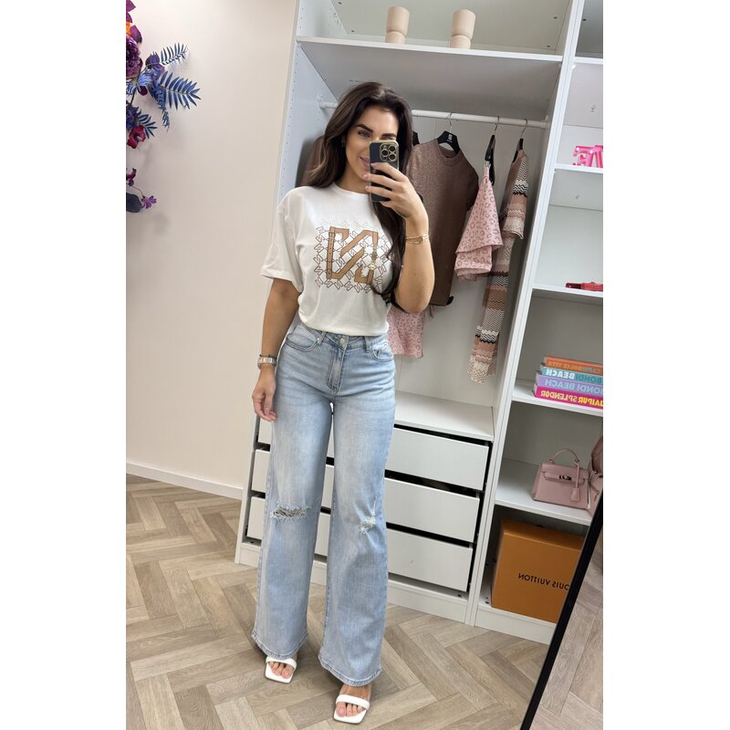 T-Shirt N chain  Star White/Blush Nikkie