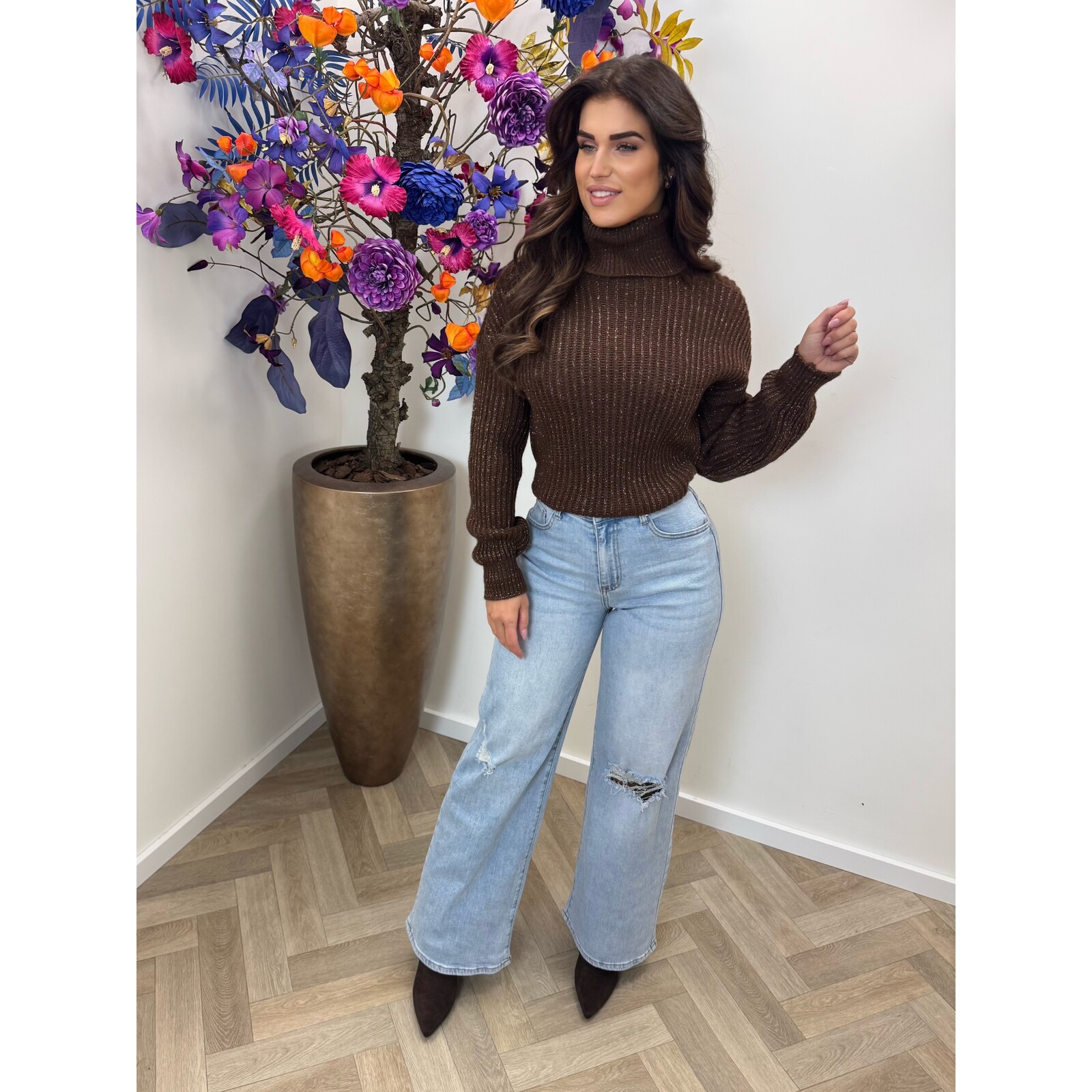 Trui Jessy lurex Choco