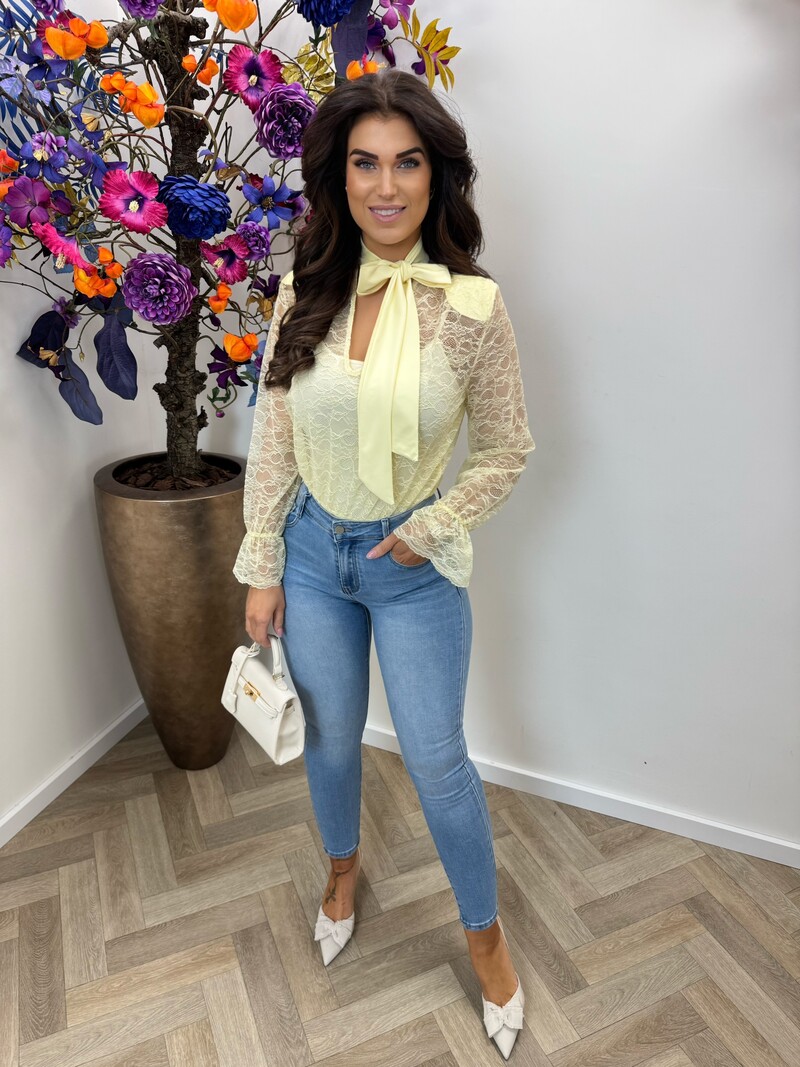 Body lace bow Gina Yellow