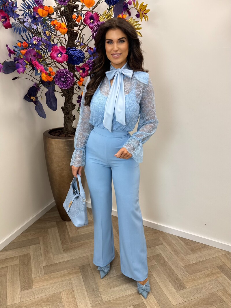 Body lace bow Gina Blue