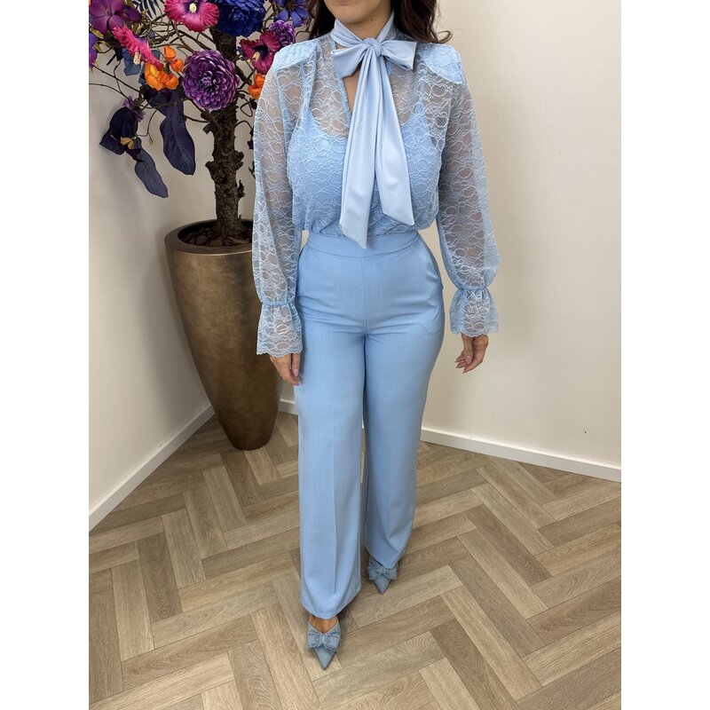 Body lace bow Gina Blue