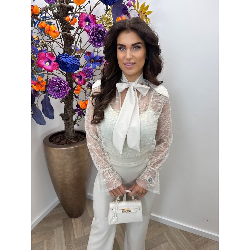 Body lace bow Gina Beige