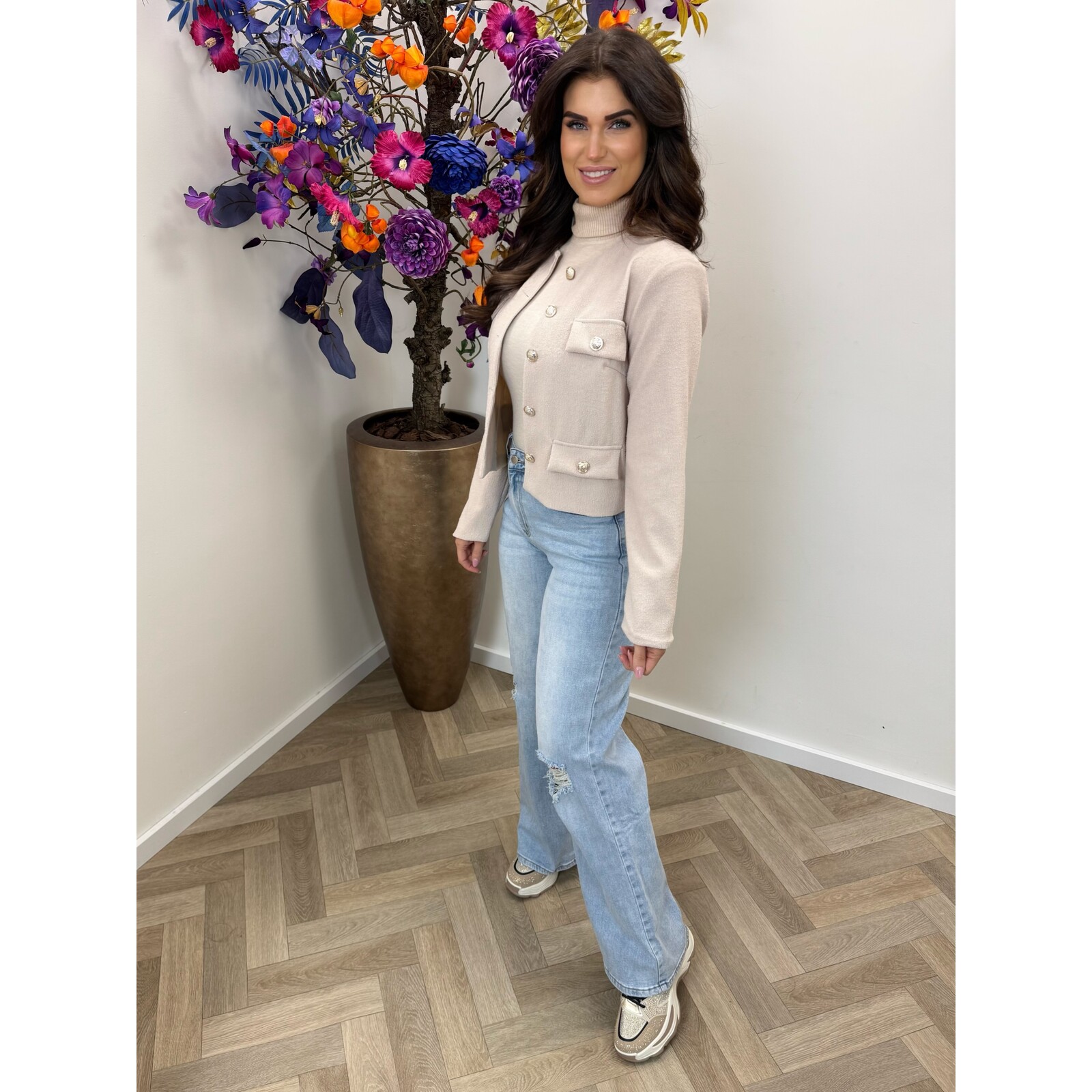 Jacket Mica button Beige